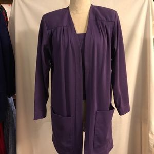 Vintage Doncaster Sport purple tunic jacket, cotton knit, size 4